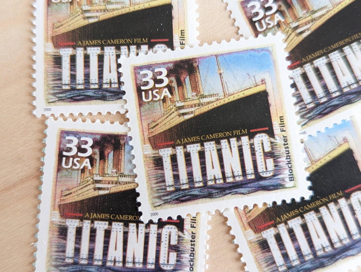 5 "Titanic" stamps, 33 Cent, 1998-2000, 1990s Celebrate The Century, Unused Postage Stamps