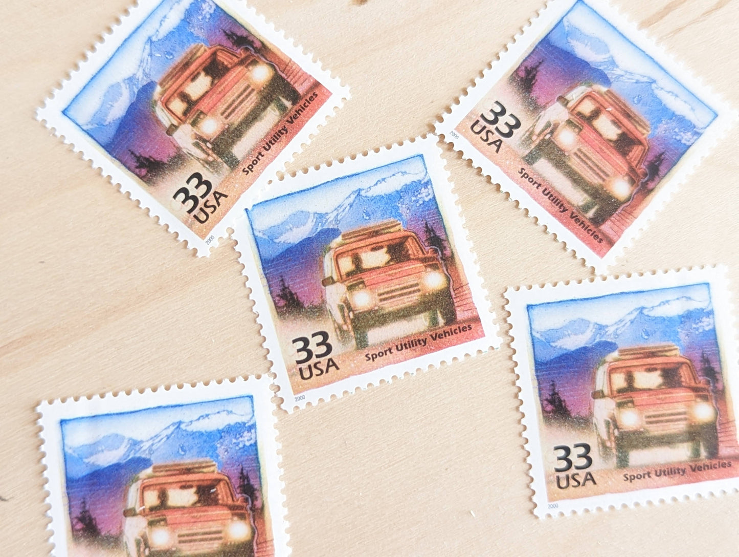 5 Sport Utility Vehicle stamps, 33 Cent, 1998-2000, 1990s Celebrate The Century, Unused Postage Stamps