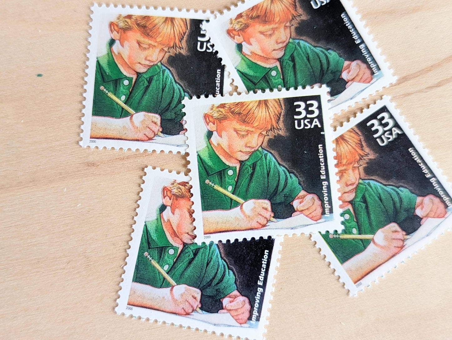 5 Improving The Quality of Education stamps, 33 Cent, 1998-2000, 1990s Celebrate The Century, Unused Postage Stamps