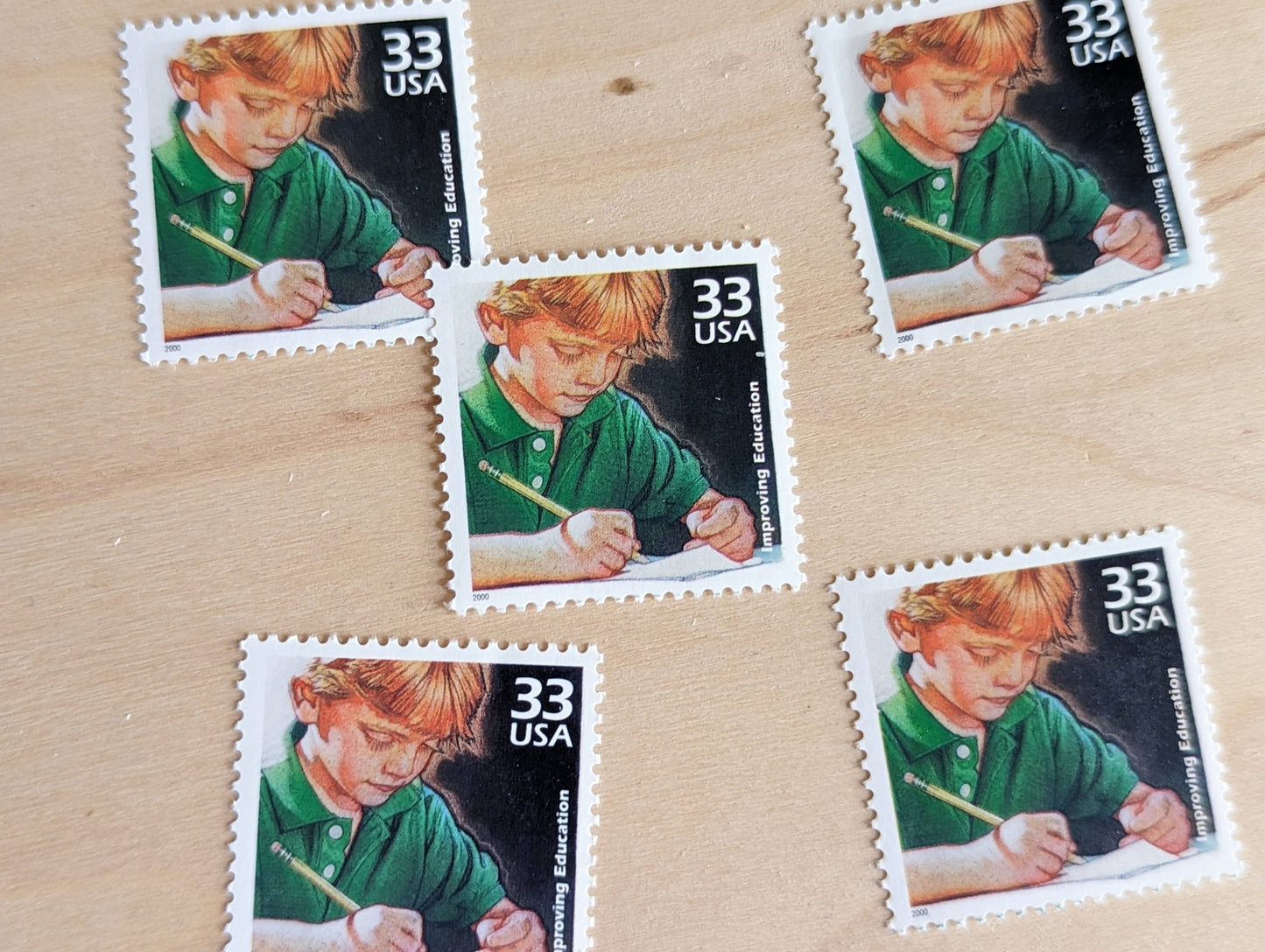 5 Improving The Quality of Education stamps, 33 Cent, 1998-2000, 1990s Celebrate The Century, Unused Postage Stamps