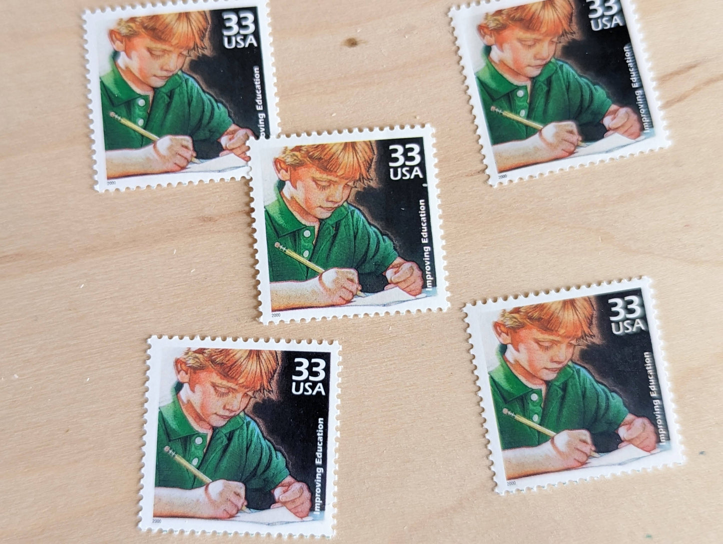 5 Improving The Quality of Education stamps, 33 Cent, 1998-2000, 1990s Celebrate The Century, Unused Postage Stamps