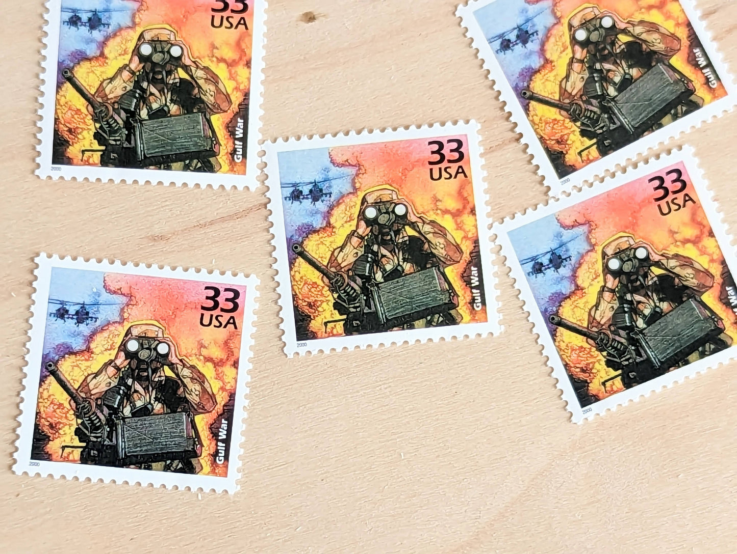 5 Gulf War stamps, 33 Cent, 1998-2000, 1990s Celebrate The Century, Unused Postage Stamps