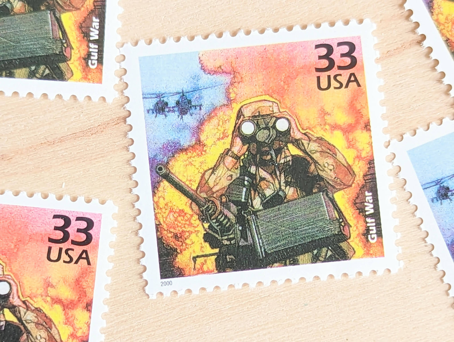 5 Gulf War stamps, 33 Cent, 1998-2000, 1990s Celebrate The Century, Unused Postage Stamps