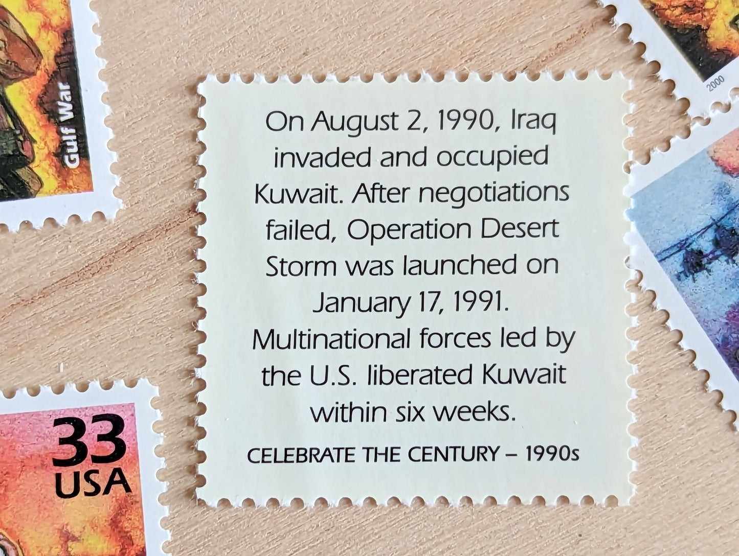 5 Gulf War stamps, 33 Cent, 1998-2000, 1990s Celebrate The Century, Unused Postage Stamps