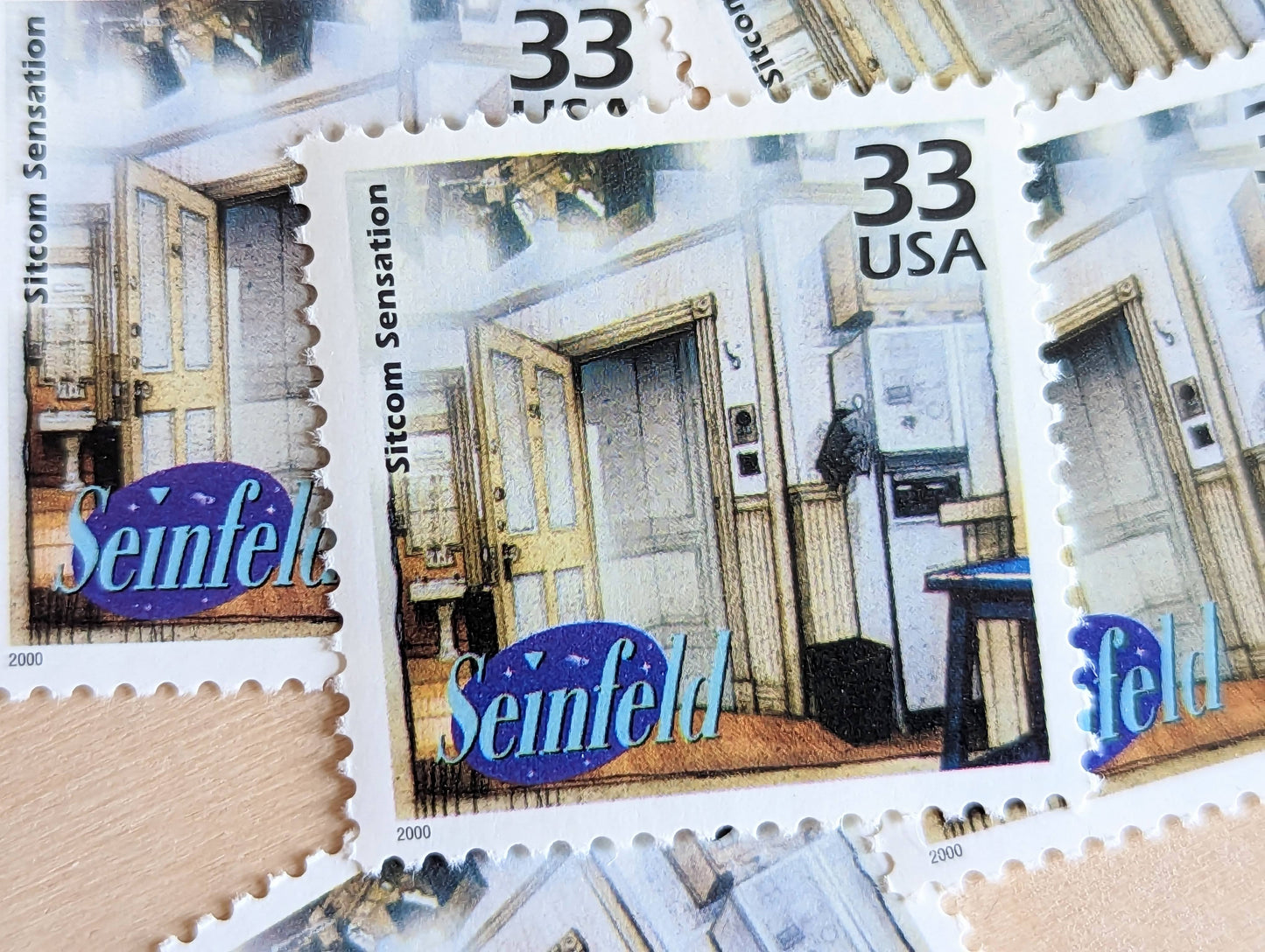 5 "Seinfeld" stamps, 33 Cent, 1998-2000, 1990s Celebrate The Century, Unused Postage Stamps