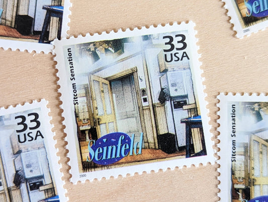 5 "Seinfeld" stamps, 33 Cent, 1998-2000, 1990s Celebrate The Century, Unused Postage Stamps