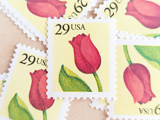 Tulip, Vintage Unused USPS 29 Cent Postage Stamps, Tulip Stamps, 1991, Gummed