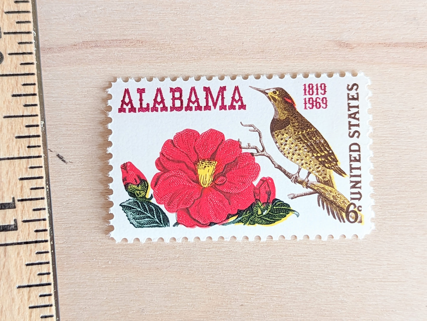 10 Alabama Statehood Stamps, 1969 Unused Postage Stamps, 6 Cent Stamps