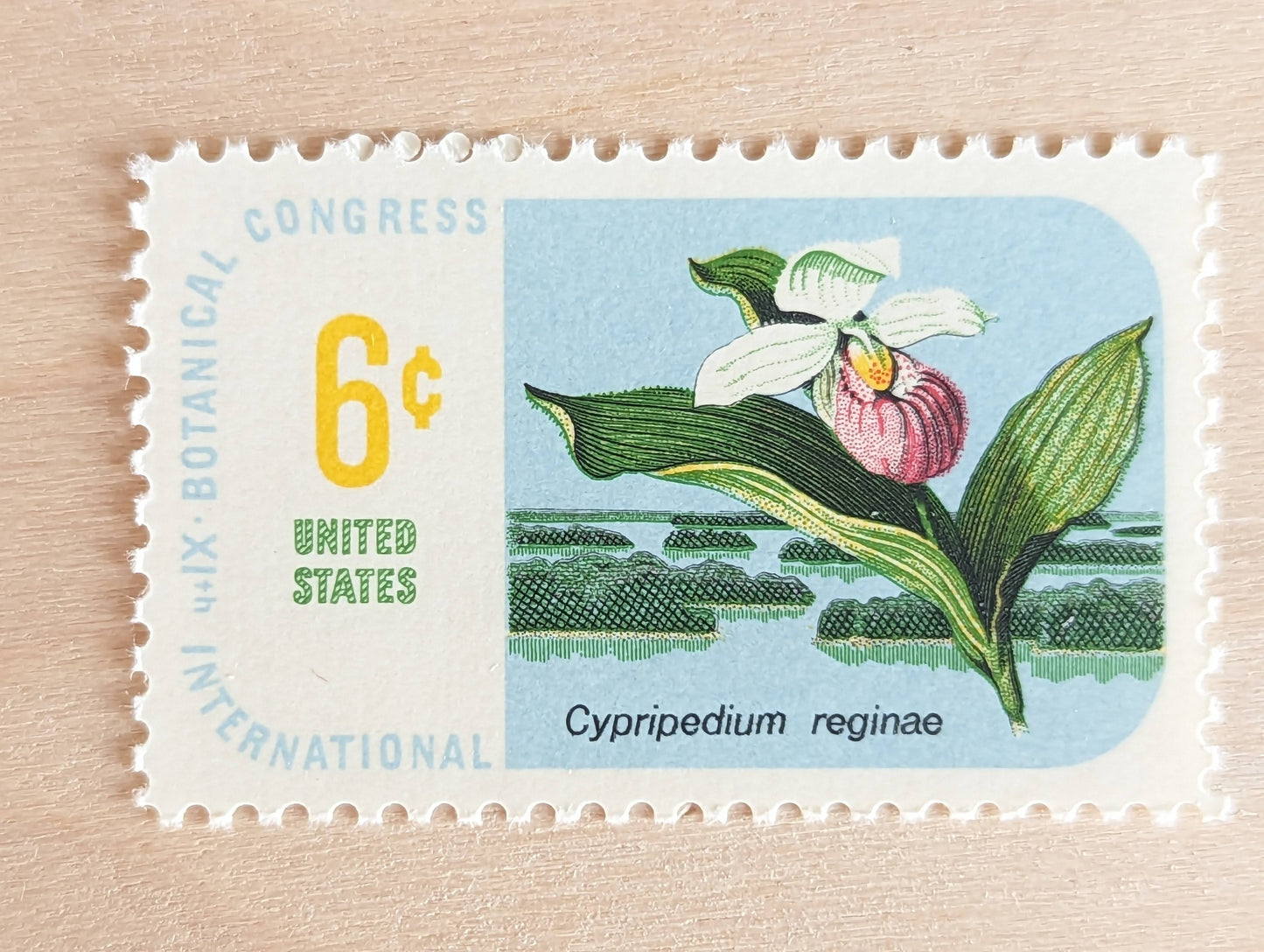 Set of 10 Cypripedium Reginae stamps, International Botanical Congress, 1969 Unused Postage Stamps, 6 Cent Stamps