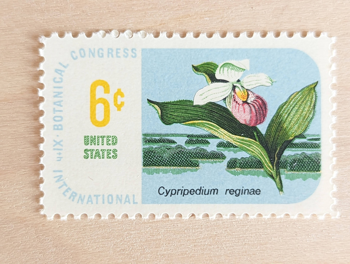 Set of 10 Cypripedium Reginae stamps, International Botanical Congress, 1969 Unused Postage Stamps, 6 Cent Stamps