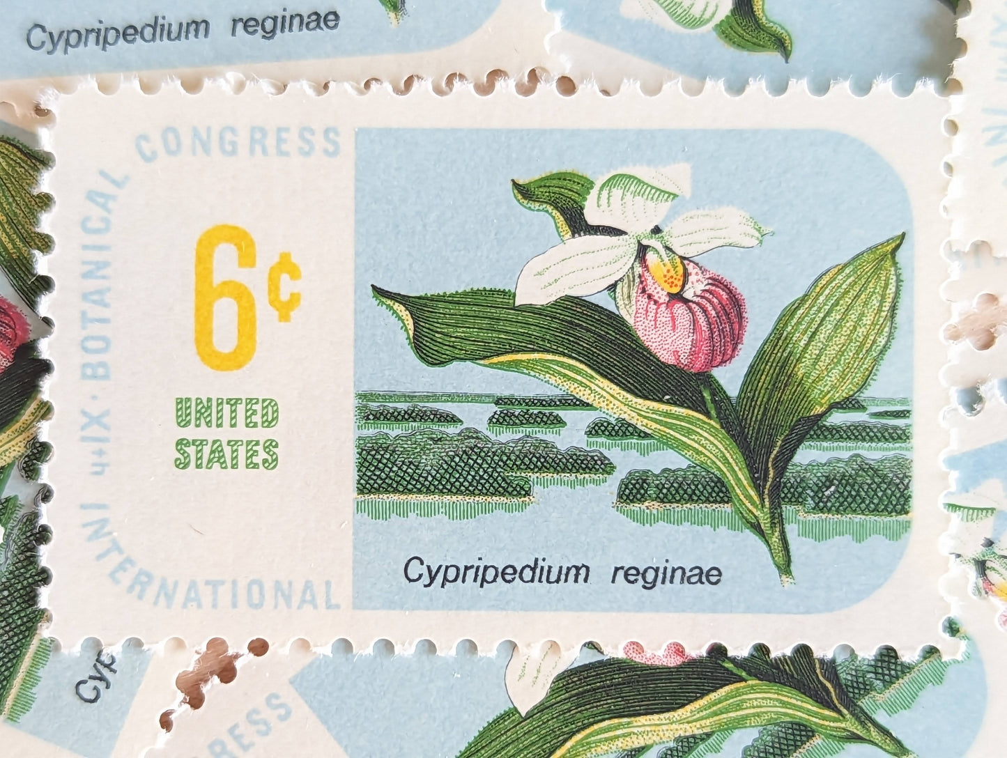 Set of 10 Cypripedium Reginae stamps, International Botanical Congress, 1969 Unused Postage Stamps, 6 Cent Stamps