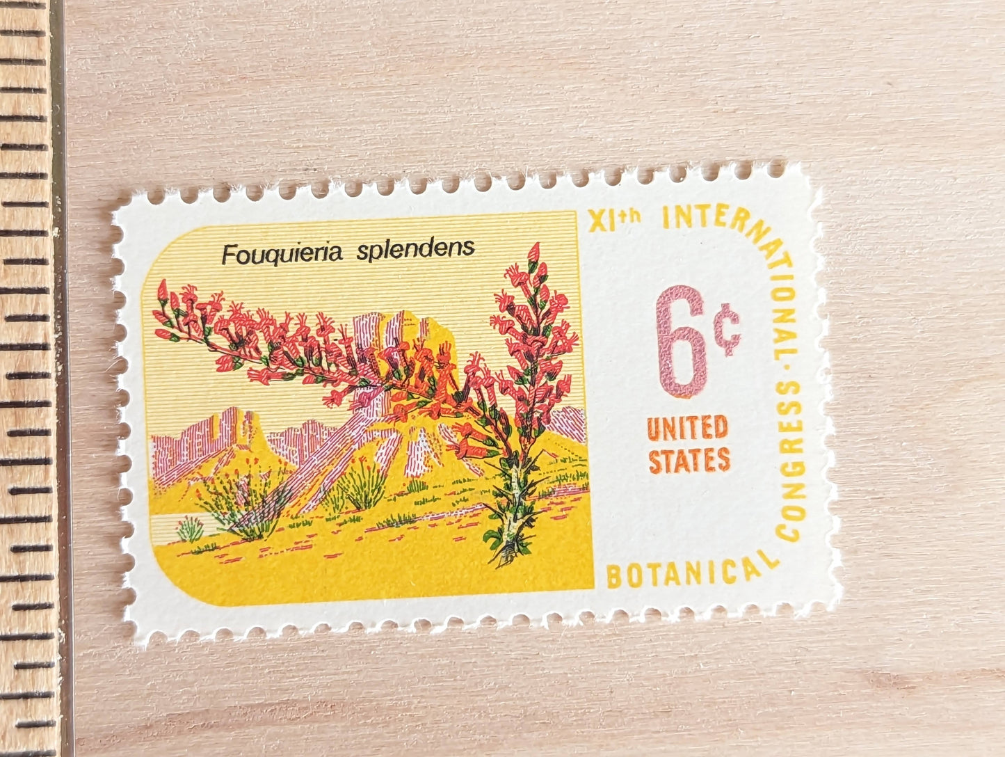 Set of 10 Fouquieria Splendens stamps, International Botanical Congress, 1969 Unused Postage Stamps, 6 Cent Stamps