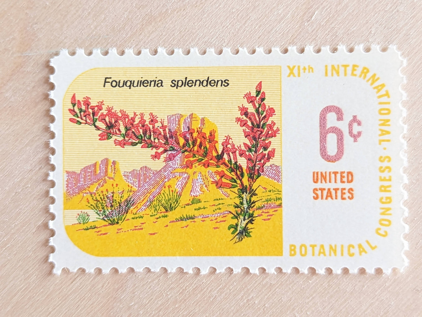 Set of 10 Fouquieria Splendens stamps, International Botanical Congress, 1969 Unused Postage Stamps, 6 Cent Stamps