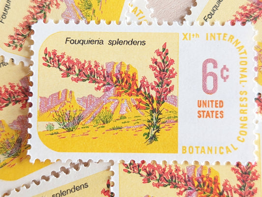 Set of 10 Fouquieria Splendens stamps, International Botanical Congress, 1969 Unused Postage Stamps, 6 Cent Stamps