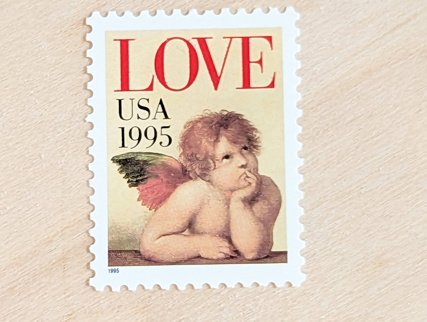 Cupid Love, Vintage Unused USPS 32 Cent Postage Stamps, Love Series Cherub Stamps, 1995, Gummed
