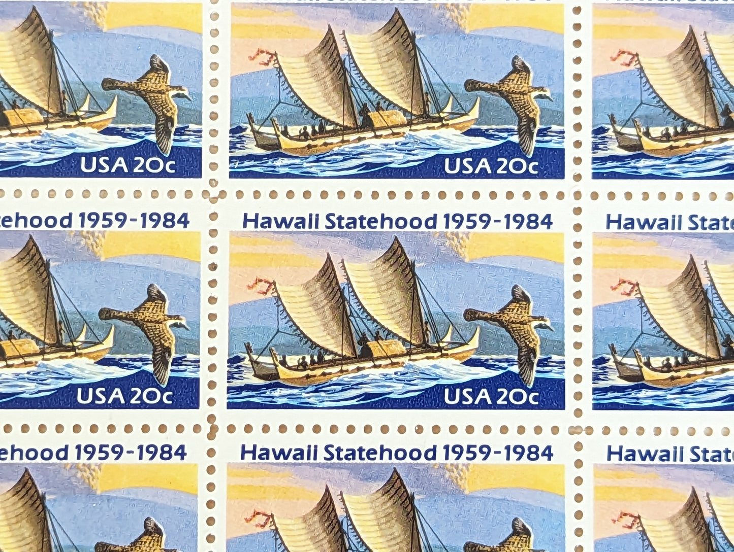 Hawaii, Vintage Unused USPS 20 Cent Postage Stamps, Statehood Stamps (Hawaii), 1984, Gummed