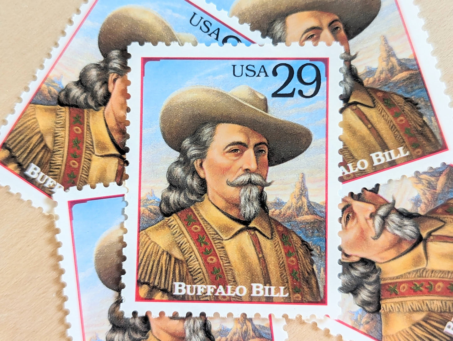 5 Buffalo Bill stamps, 1994 Unused Postage Stamps, 29 Cent Stamps, Legends of the West