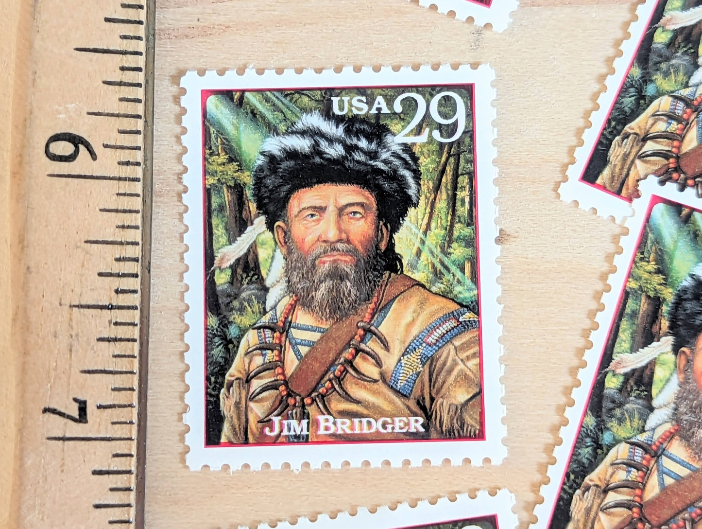 5 Jim Bridger stamps, 1994 Unused Postage Stamps, 29 Cent Stamps, Legends of the West