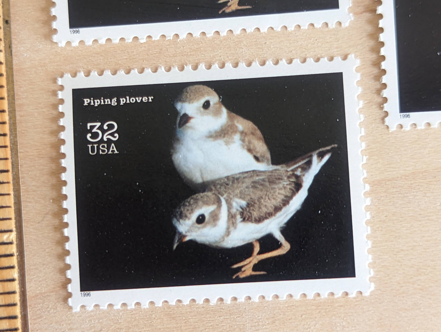 5 Piping Plover Stamps, 32 Cent Unused Postage Stamps, Endangered Species 1995