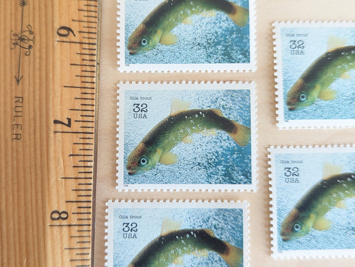 5 Gila trout Stamps, 32 Cent Unused Postage Stamps, Endangered Species 1995