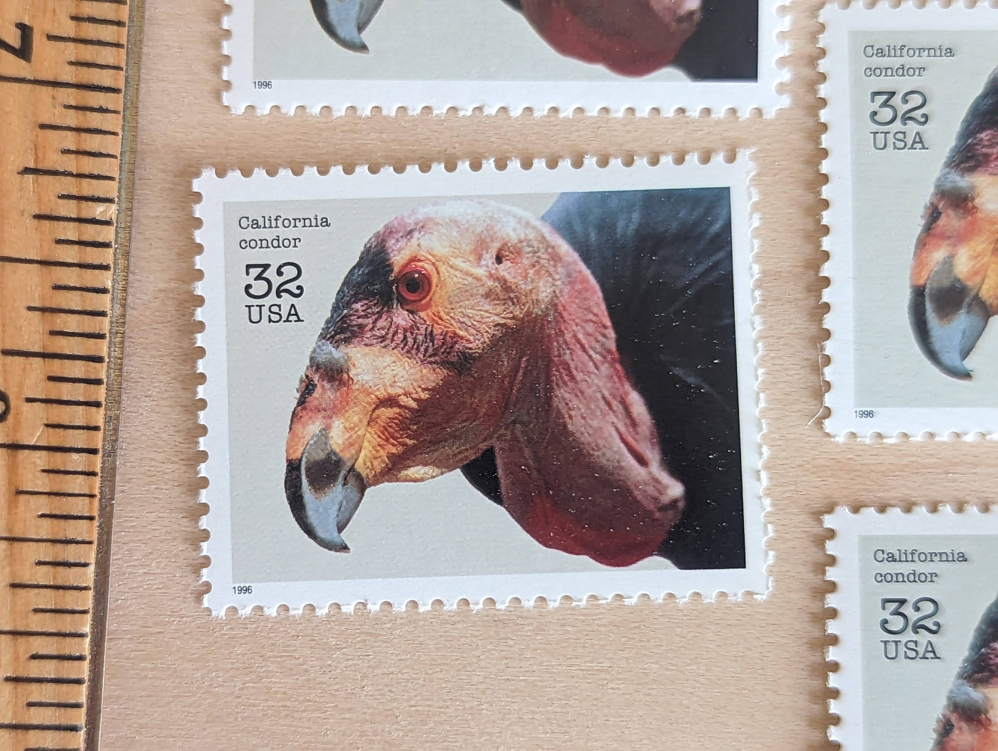 5 California Condor Stamps, 32 Cent Unused Postage Stamps, Endangered Species 1995