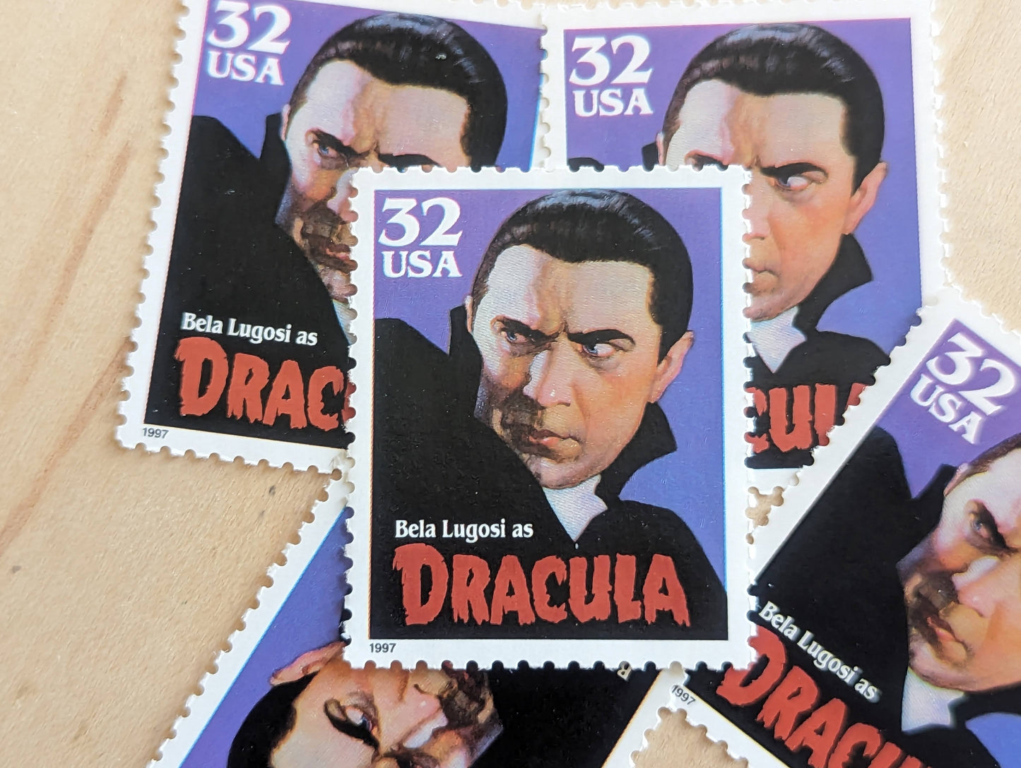 5 Dracula Stamps, 32 Cent, Unused Postage Stamps, Classic Movie Monsters