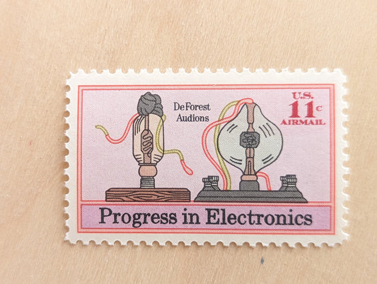 Progress in Electronics, Vintage Unused USPS 11 Cent Postage Stamps, Progress in Electronics Stamps, 1973, Gummed