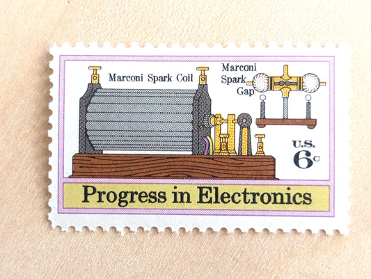 Progress in Electronics, Vintage Unused USPS 6 Cent Postage Stamps, Progress in Electronics Stamps, 1973, Gummed