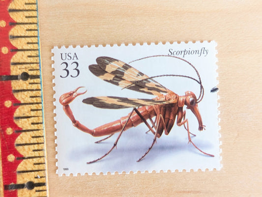 5 Scorpionfly Stamps, 33 Cent, 1999, Unused Postage Stamps, Insects and Spiders