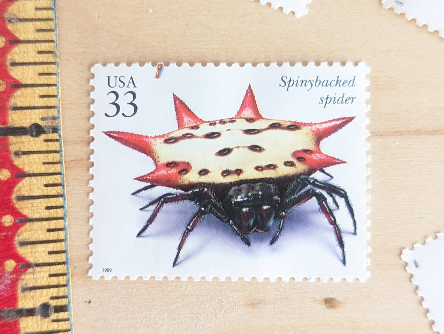 5 Spinybacked Spider Stamps, 33 Cent, 1999, Unused Postage Stamps, Insects and Spiders