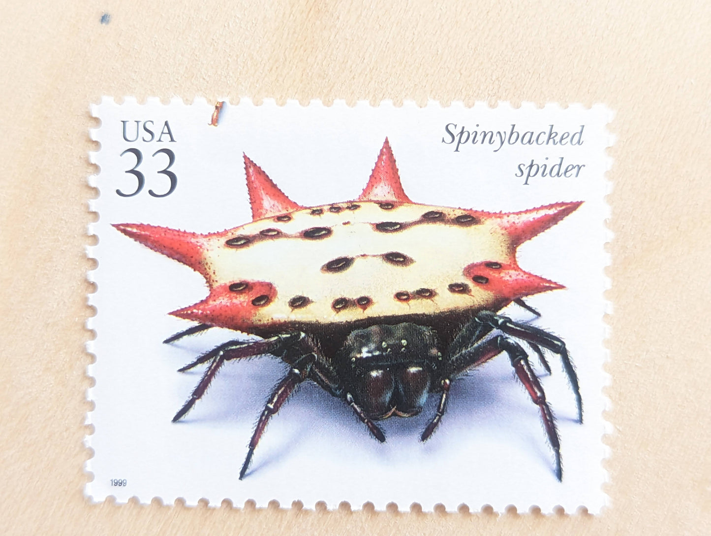 5 Spinybacked Spider Stamps, 33 Cent, 1999, Unused Postage Stamps, Insects and Spiders