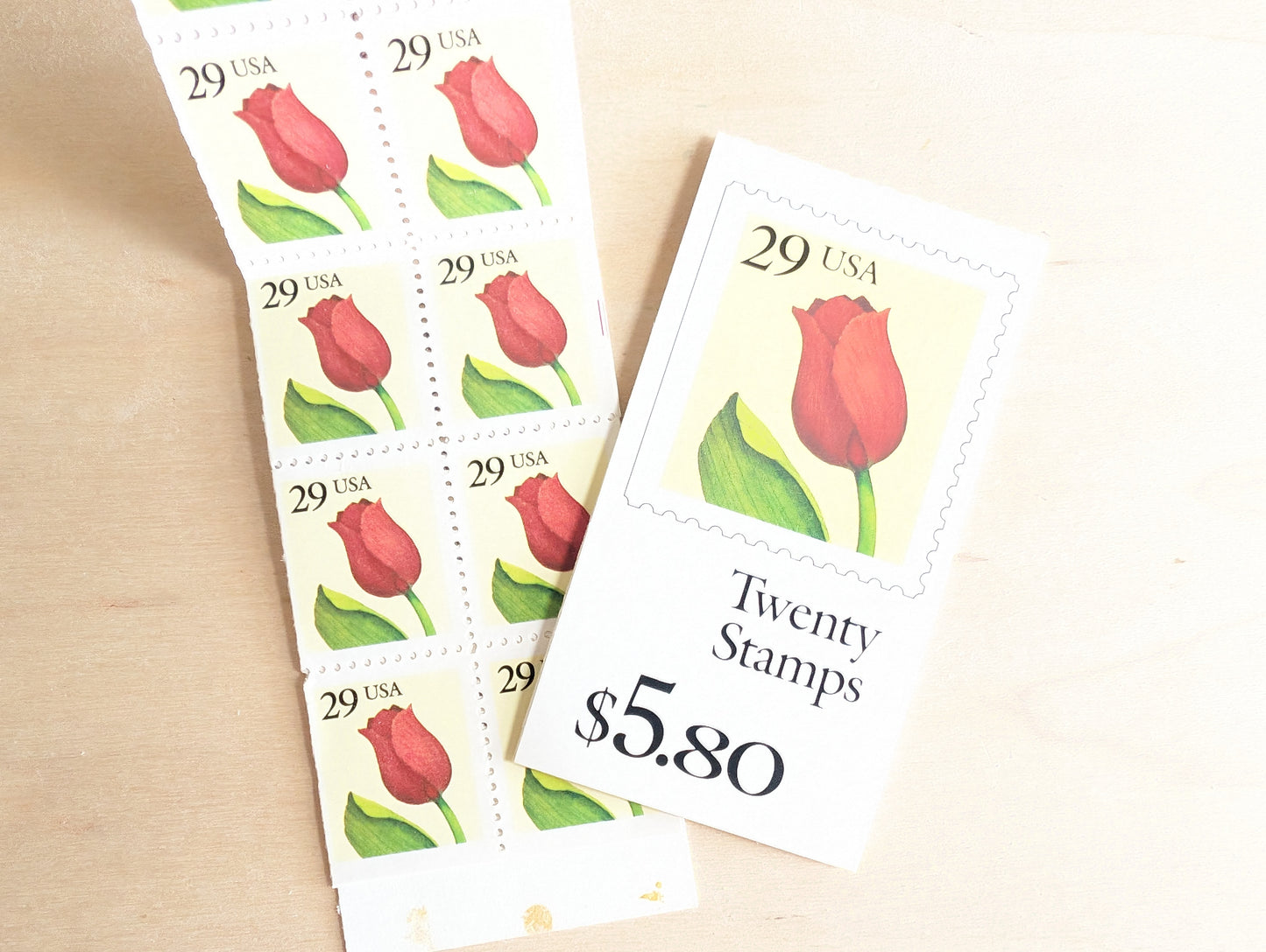 Tulip, Vintage Unused USPS 29 Cent Postage Stamps, Tulip Stamps, 1991, Gummed