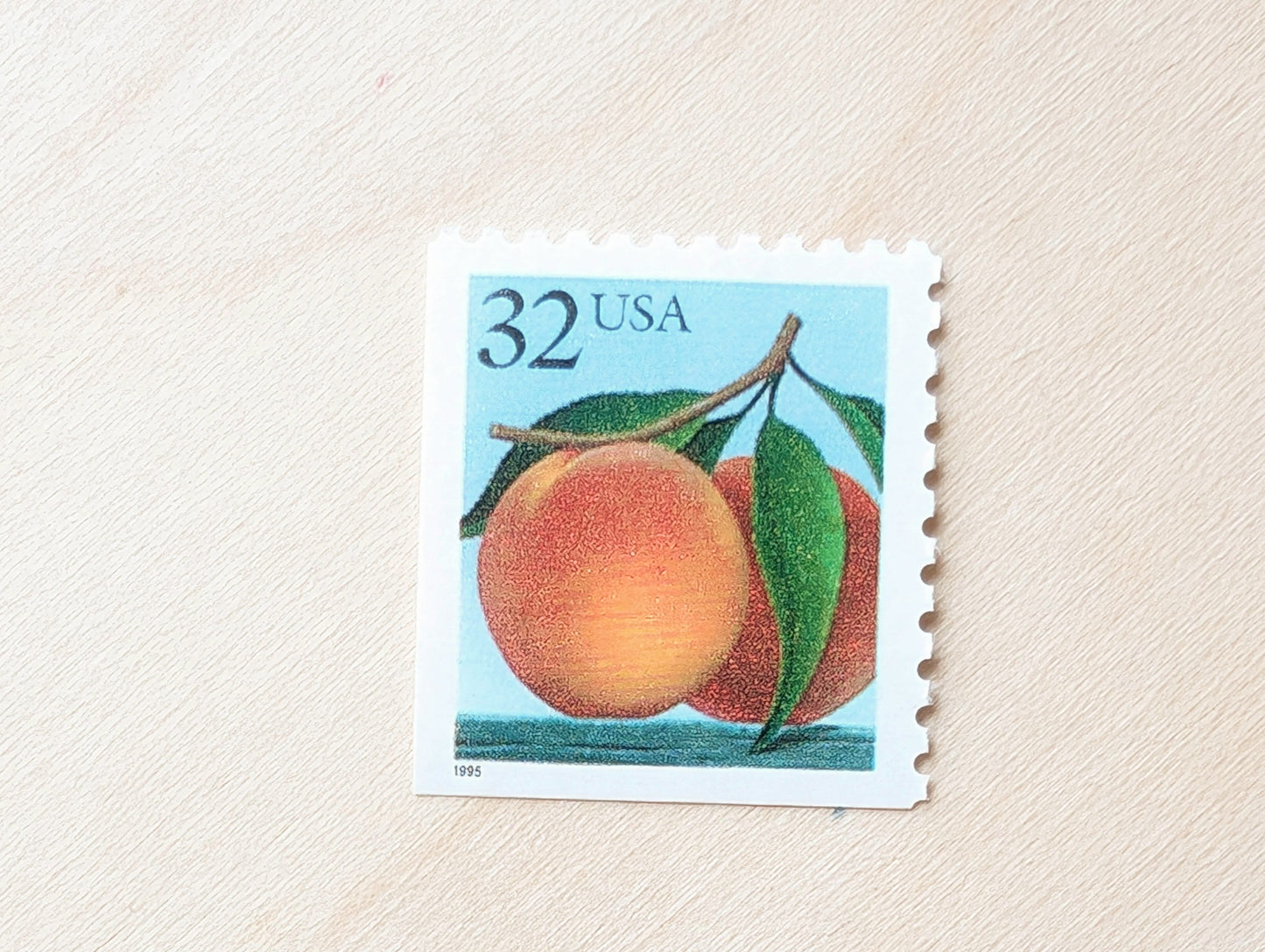 10 Peach Stamps, 1995 Unused Postage Stamps, 32 Cent Stamps