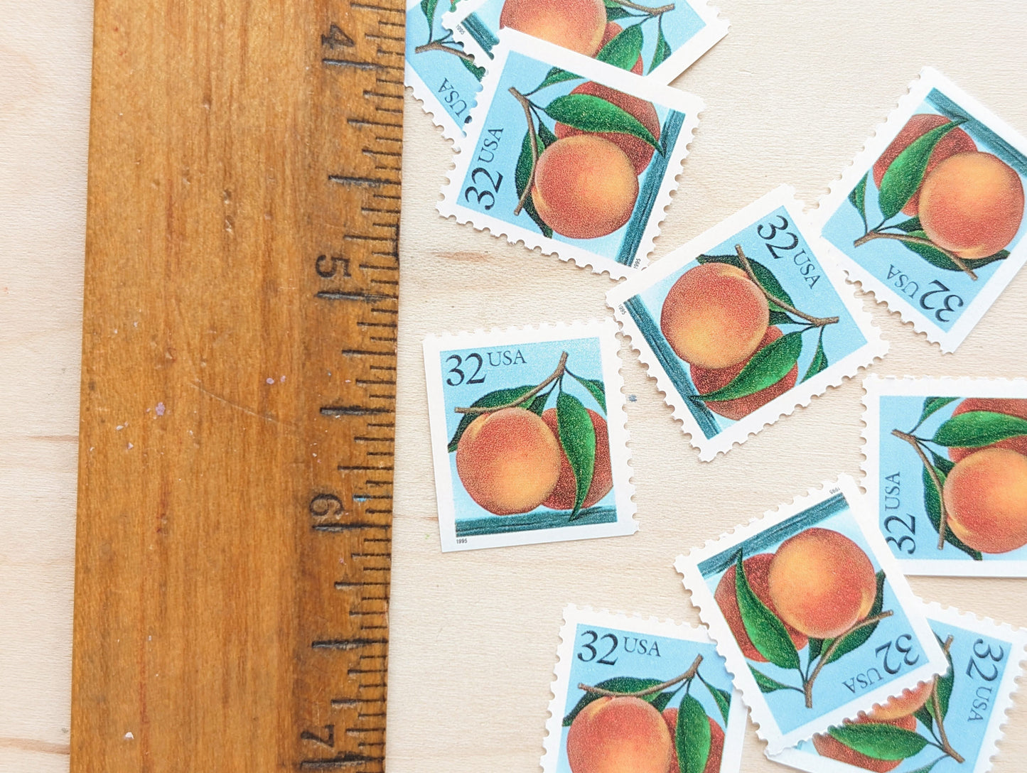 10 Peach Stamps, 1995 Unused Postage Stamps, 32 Cent Stamps