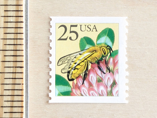 10 Bee Stamps, 1988 Unused Postage Stamps, 25 Cent Stamps