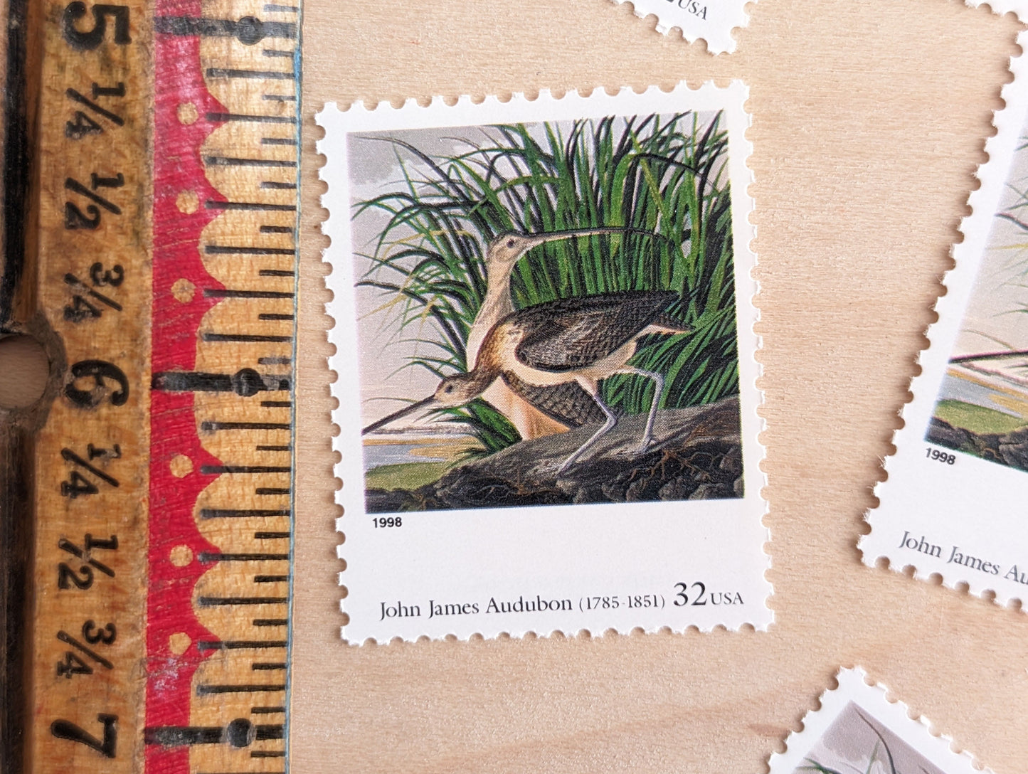 5 Long-billed Curlew by John James Audubon 32 Cent Postage Stamps, Four Centuries of American Art Postage Stamps, Unused US Stamps, 1997