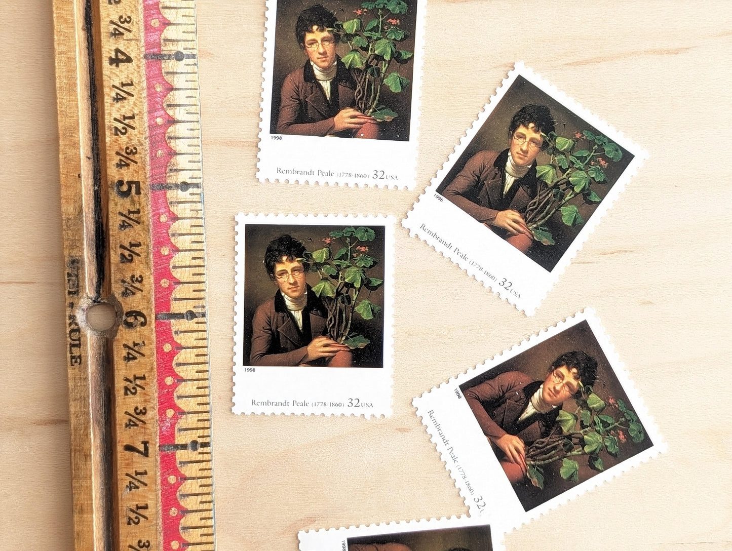 5 Rubens Peale With a Geranium by Rembrant Peale 32 Cent, Four Centuries of American Art Postage Stamps, Unused US Postage Stamps, 1997