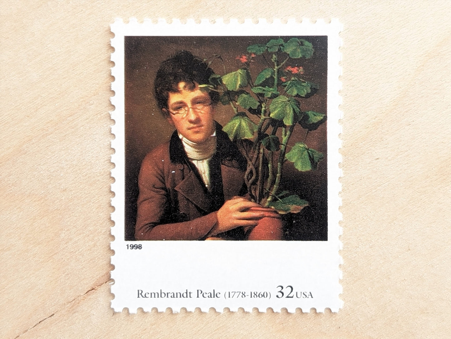 5 Rubens Peale With a Geranium by Rembrant Peale 32 Cent, Four Centuries of American Art Postage Stamps, Unused US Postage Stamps, 1997