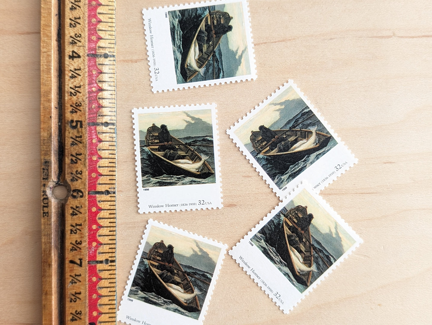 5 The Fog Warning by Winslow Homer 32 Cent Postage Stamps, Four Centuries of American Art Postage Stamps, Unused US Postage Stamps, 1997