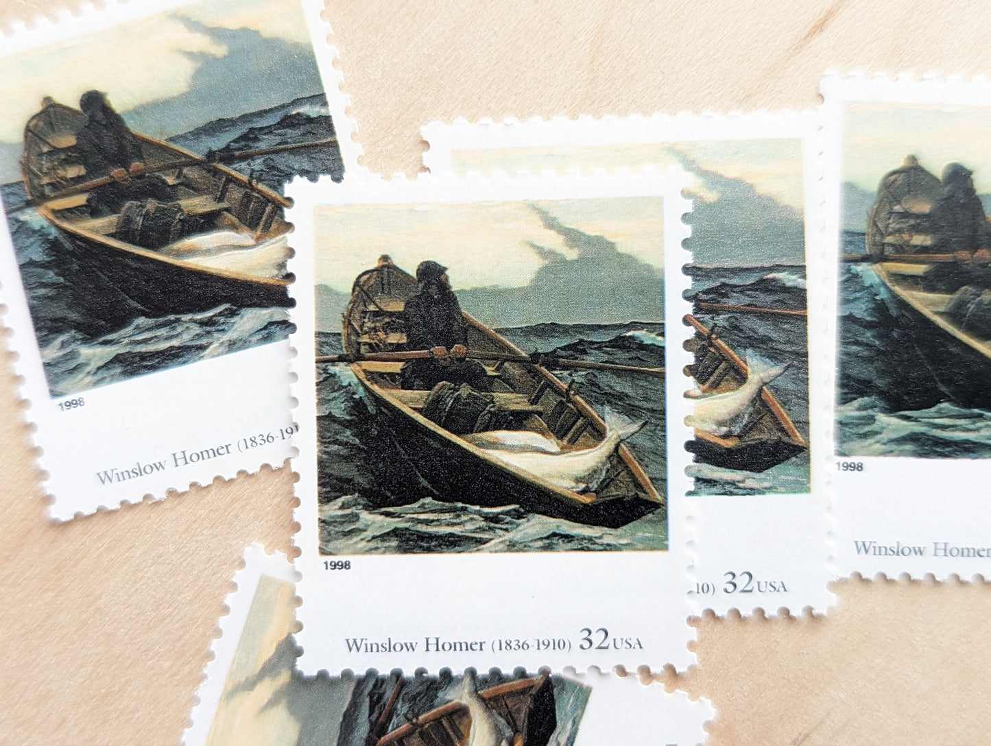 5 The Fog Warning by Winslow Homer 32 Cent Postage Stamps, Four Centuries of American Art Postage Stamps, Unused US Postage Stamps, 1997