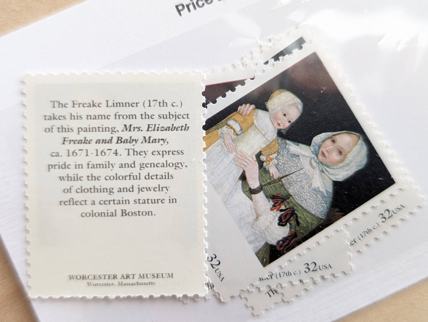 5 Mrs Elizabeth Freake and Baby Mary by Freake Limner 32 Cent, Four Centuries of American Art Postage Stamps, Unused US Postage Stamps, 1997