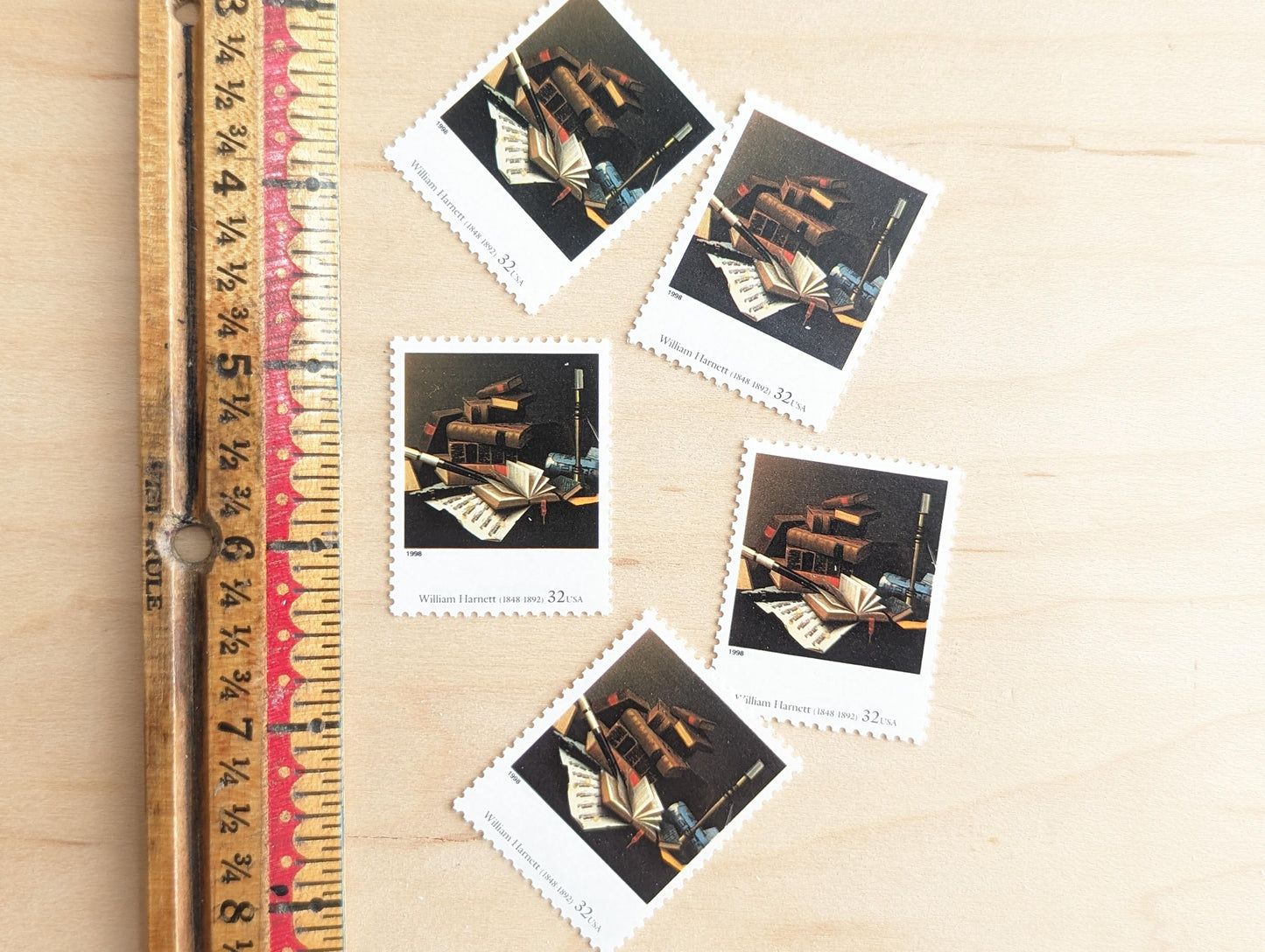 William Harnett, Music and Literature, 32 Cent Postage Stamps, Four Centuries of American Art Postage Stamps, Unused US Postage Stamps, 1997