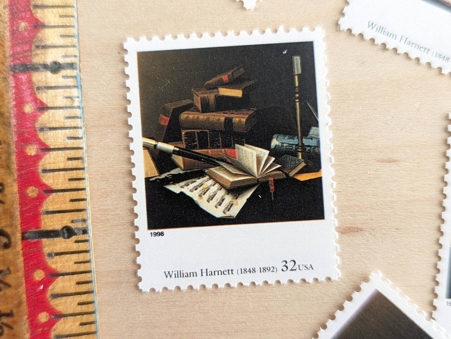 William Harnett, Music and Literature, 32 Cent Postage Stamps, Four Centuries of American Art Postage Stamps, Unused US Postage Stamps, 1997