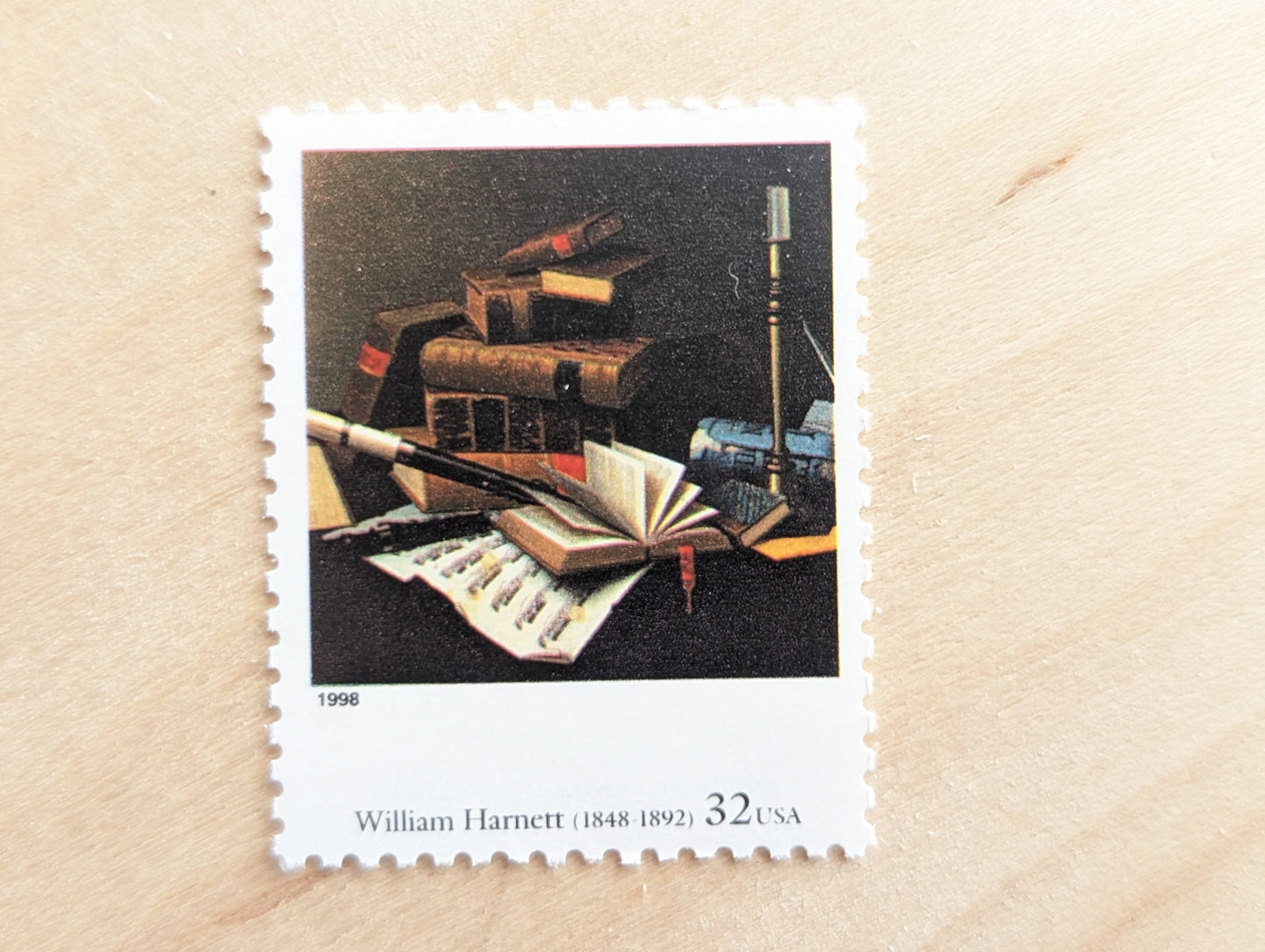 William Harnett, Music and Literature, 32 Cent Postage Stamps, Four Centuries of American Art Postage Stamps, Unused US Postage Stamps, 1997