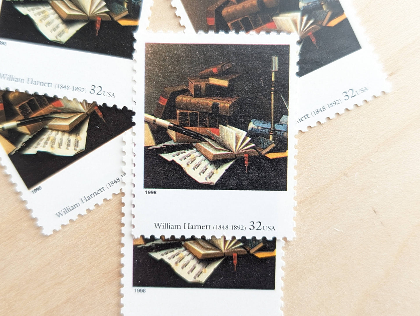 William Harnett, Music and Literature, 32 Cent Postage Stamps, Four Centuries of American Art Postage Stamps, Unused US Postage Stamps, 1997