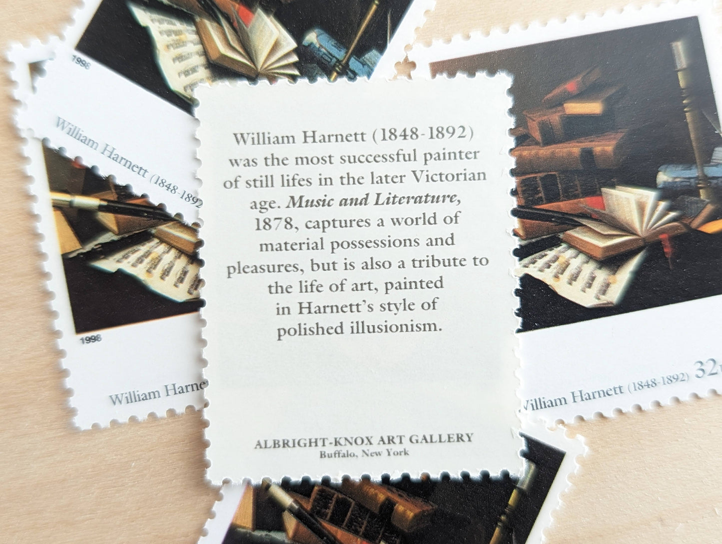 William Harnett, Music and Literature, 32 Cent Postage Stamps, Four Centuries of American Art Postage Stamps, Unused US Postage Stamps, 1997