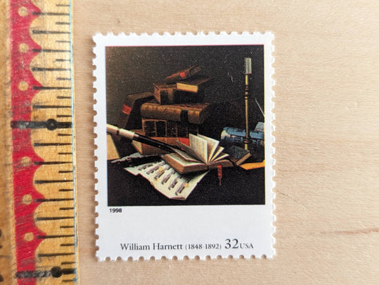 William Harnett, Music and Literature, 32 Cent Postage Stamps, Four Centuries of American Art Postage Stamps, Unused US Postage Stamps, 1997