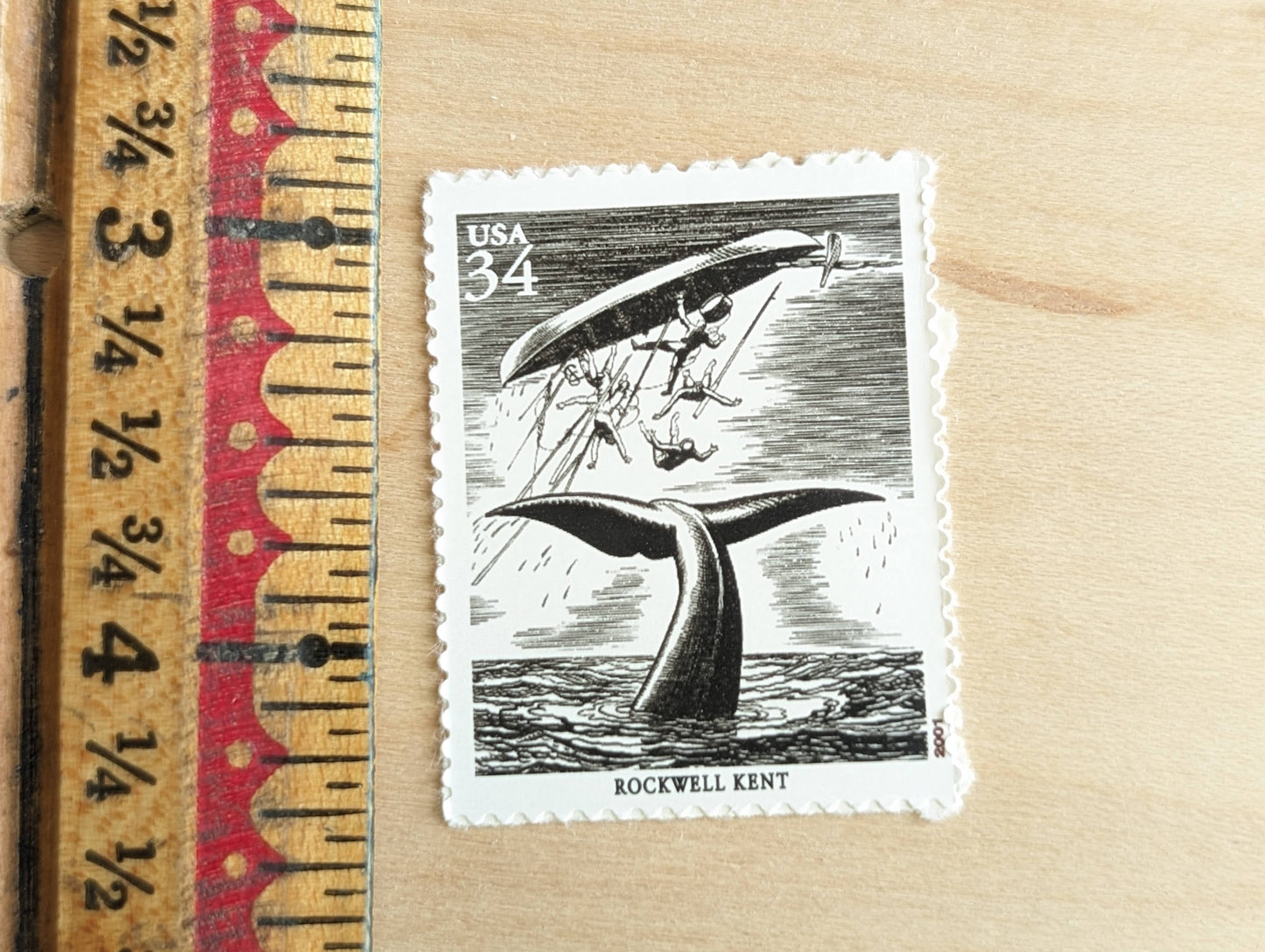 5 Rockwell Kent Stamps, Moby Dick, 34 Cent, American Illustrators, Unused US Postage Stamps, 2000