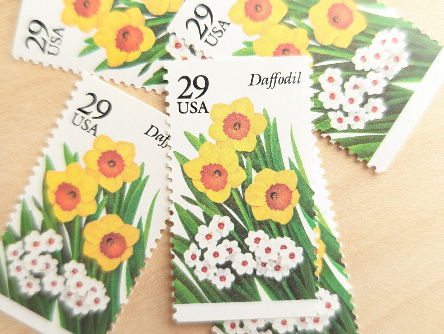 5 Daffodil Stamps, Unused Postage Stamps, 29 Cent Stamps, Flower Stamps