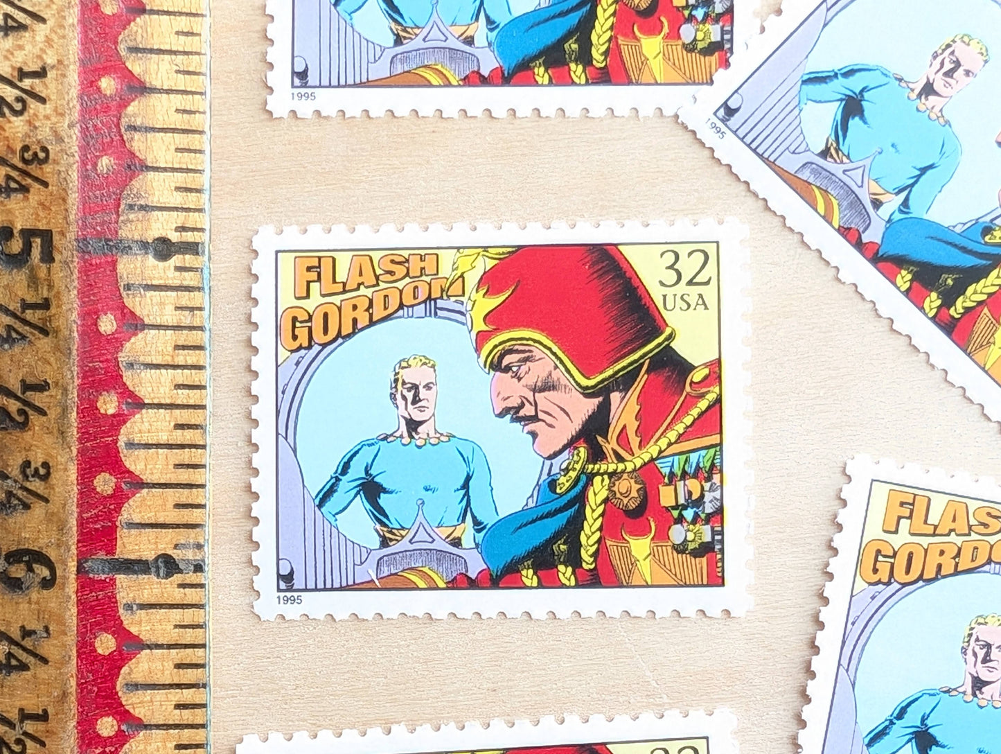 5 Flash Gordon Stamps, 32 Cent, 1995 Comic Strip Classics, Unused Postage Stamps